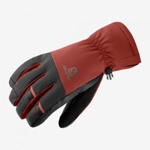 Men's Salomon Propeller Dry M Gloves Red | XKCU-98162